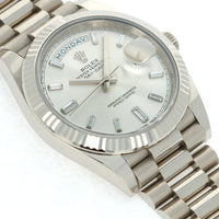 Rolex White Gold Day-Date Ref. 228239 with Factory Baguette Diamond Dial