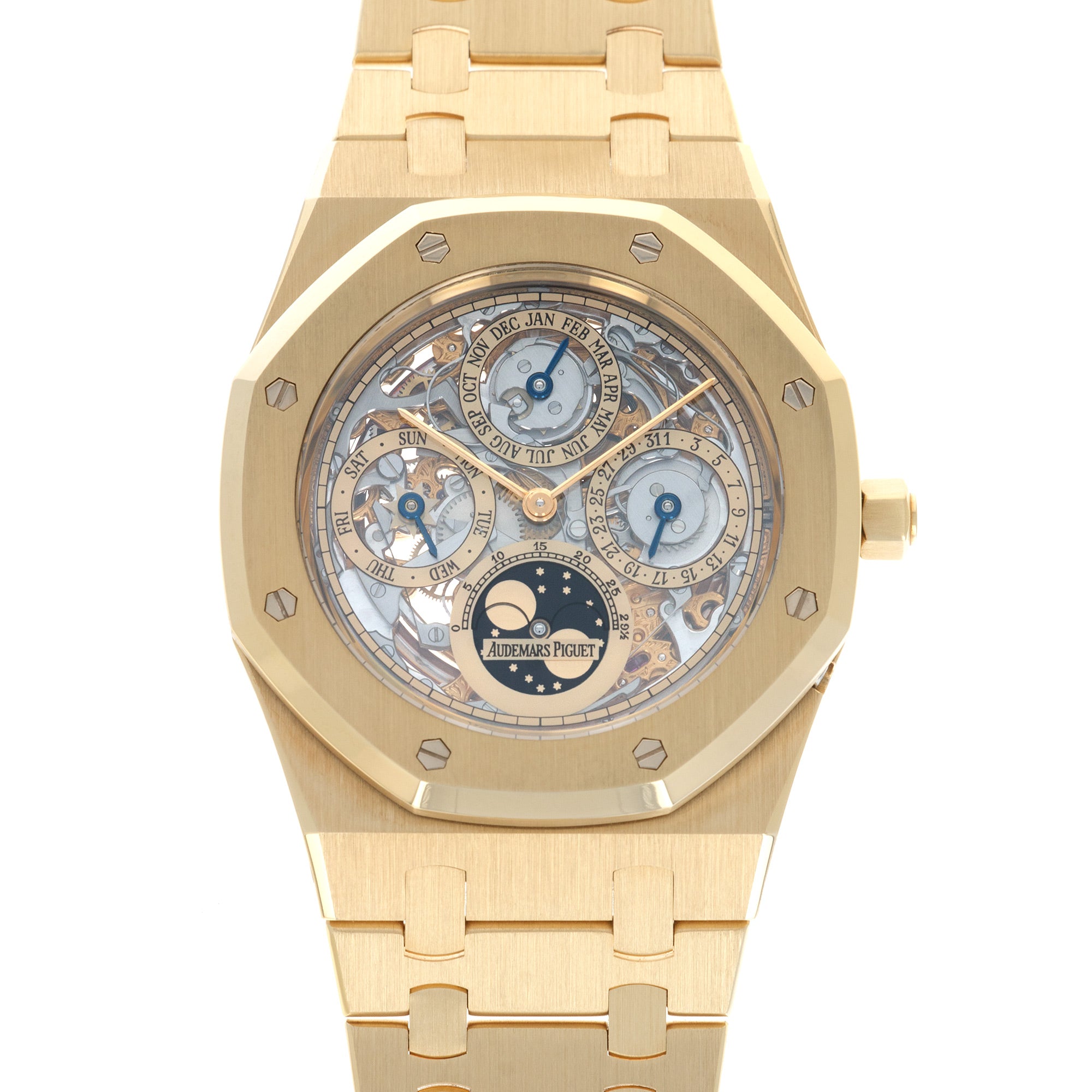 Audemars Piguet - Audemars Piguet Yellow Gold Royal Oak Perpetual Calendar Skeleton Watch - The Keystone Watches