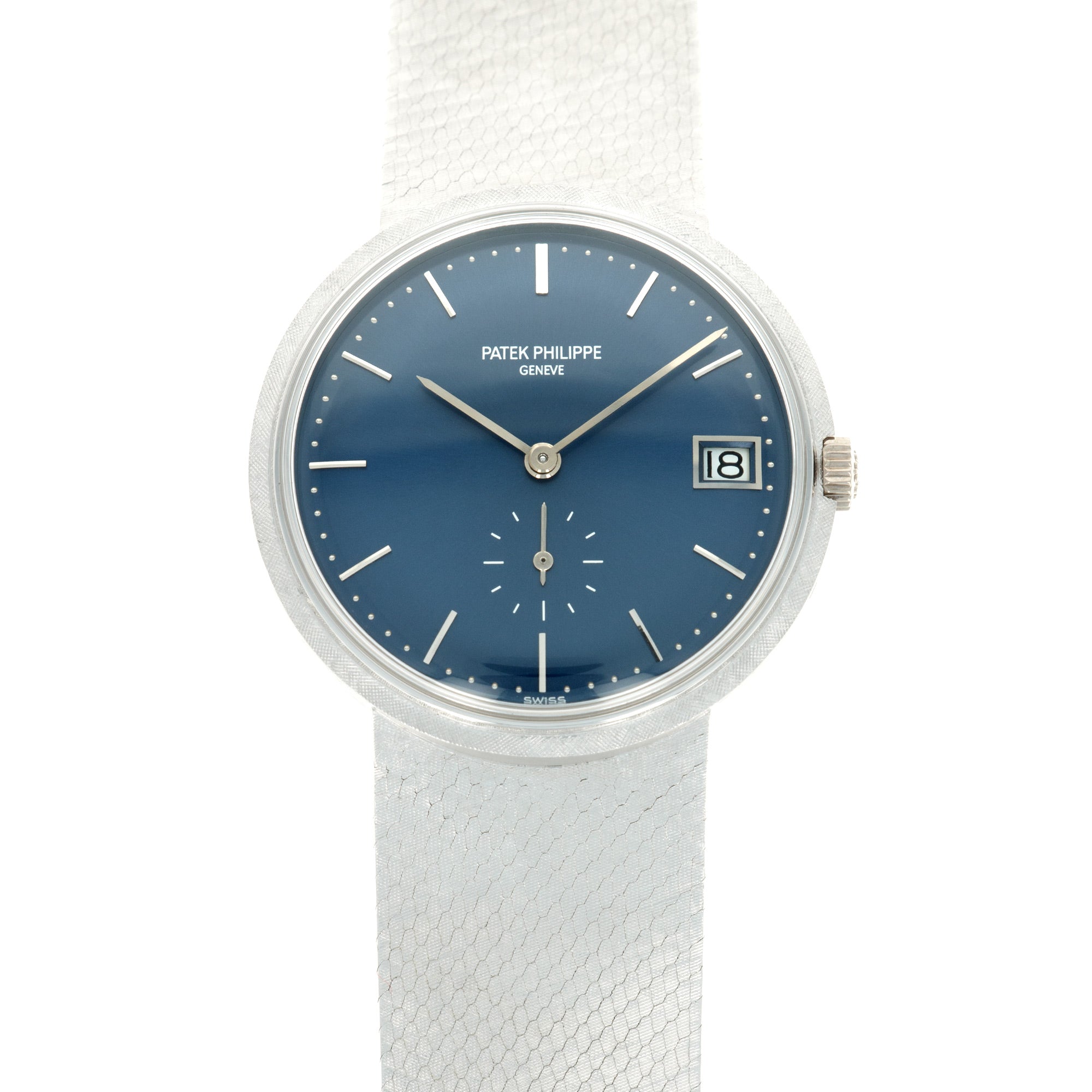Patek Philippe - Patek Philippe White Gold with blue dial Ref. 3445/6 - The Keystone Watches