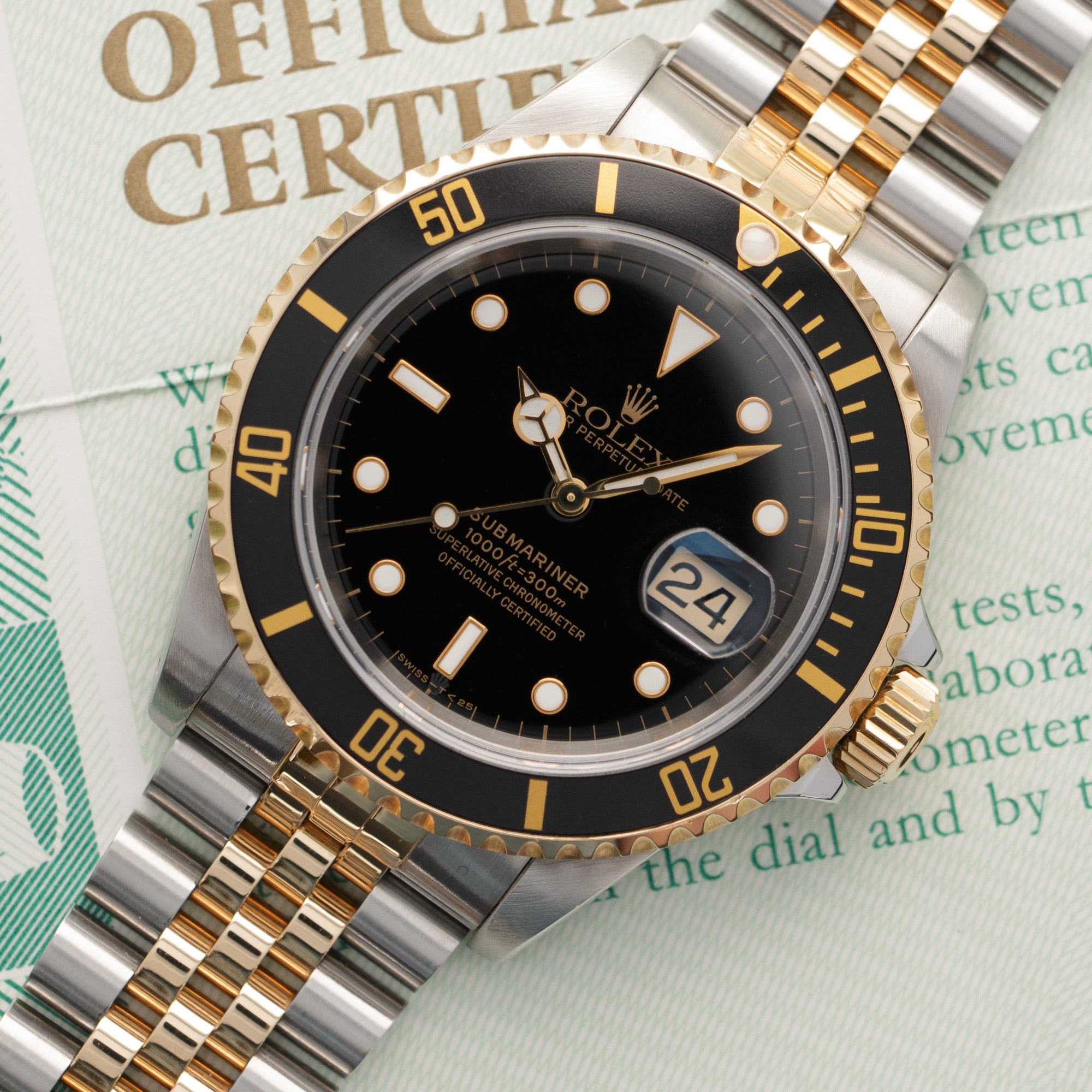 Rolex - Rolex Two-Tone Submariner, Ref. 16613 with Original Paper - The Keystone Watches
