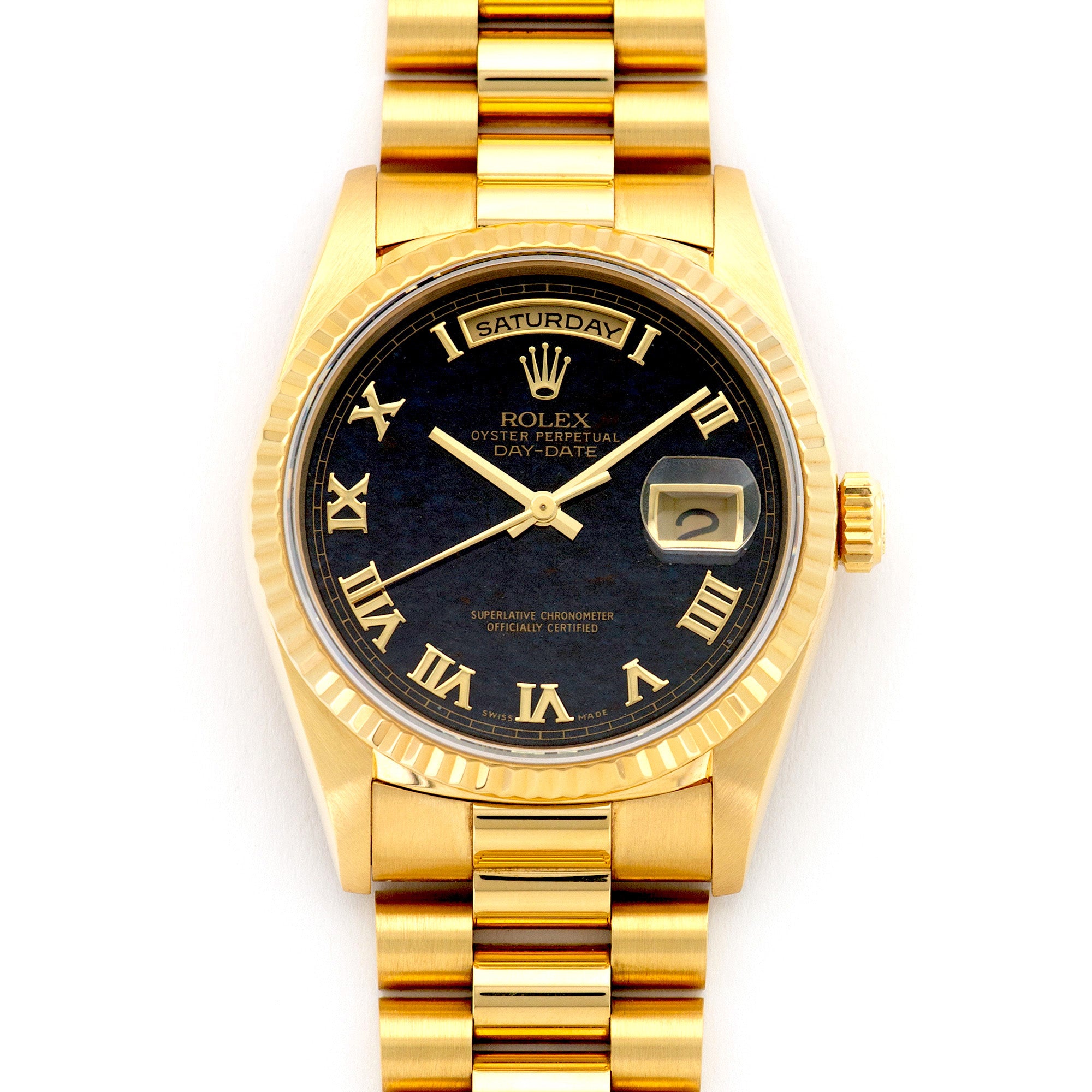 Rolex - Rolex Yellow Gold Day-Date Ferrite Stone Dial Watch Ref. 18238 - The Keystone Watches