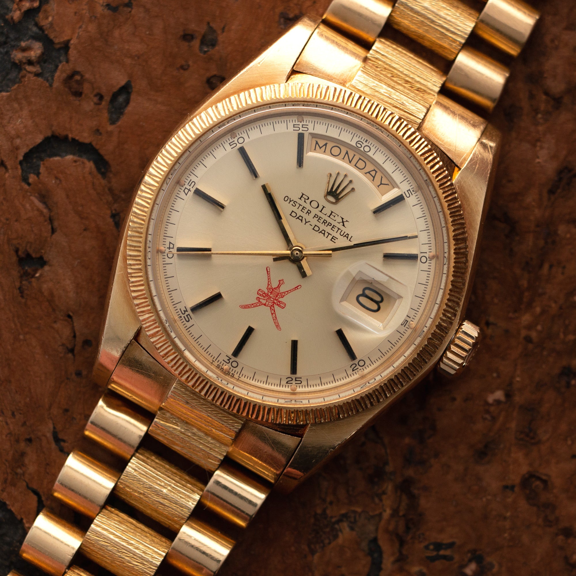 Rolex - Rolex Yellow Gold Day-Date Watch Ref. 1807, Retailed by Asprey with Khanjar Emblem - The Keystone Watches