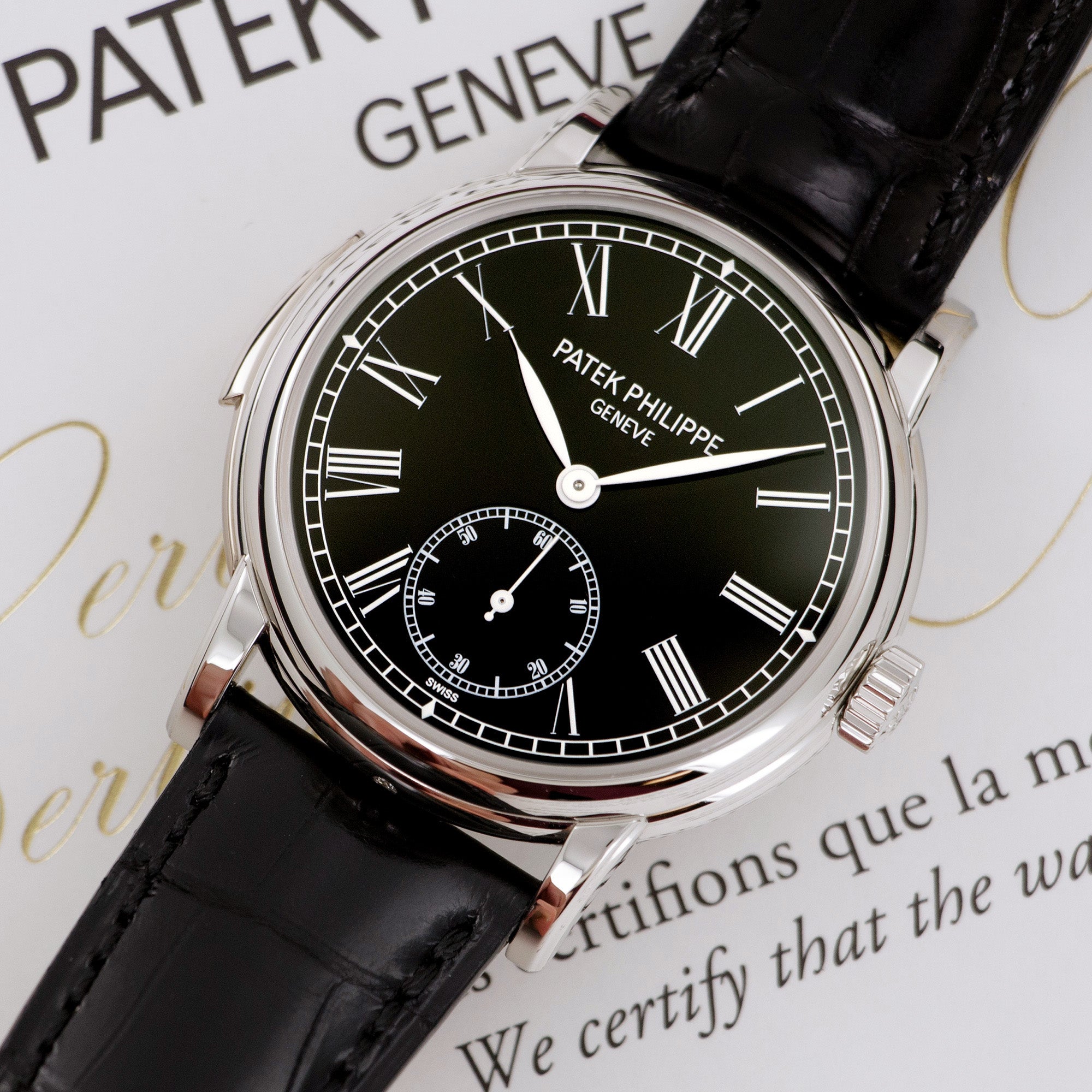 Patek Philippe - Patek Philippe Platinum Minute Repeater Black Dial Watch Ref. 5078 - The Keystone Watches