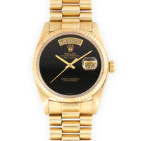 Rolex Yellow Gold Day-Date Onyx Dial Watch Ref. 18038