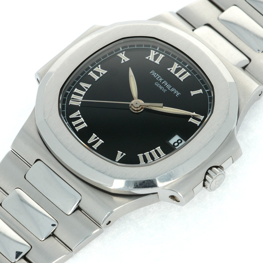 Patek Philippe Nautilus 3800/1A Steel  Excellent Condition with Very Minor Wear Unisex Steel Black with Roman Numerals 37 mm Automatic 1990s Steel (7.25 inches) Archive Paper on Order 
