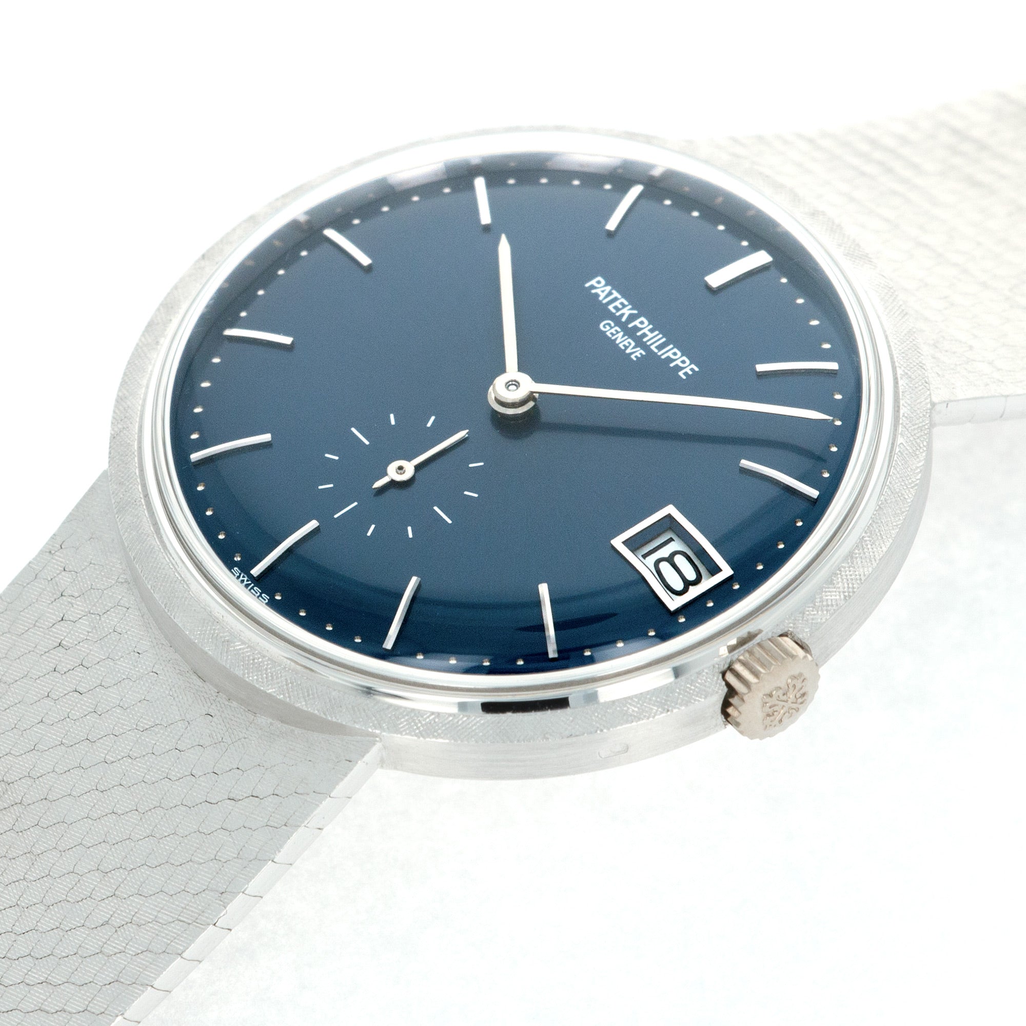 Patek Philippe - Patek Philippe White Gold with blue dial Ref. 3445/6 - The Keystone Watches