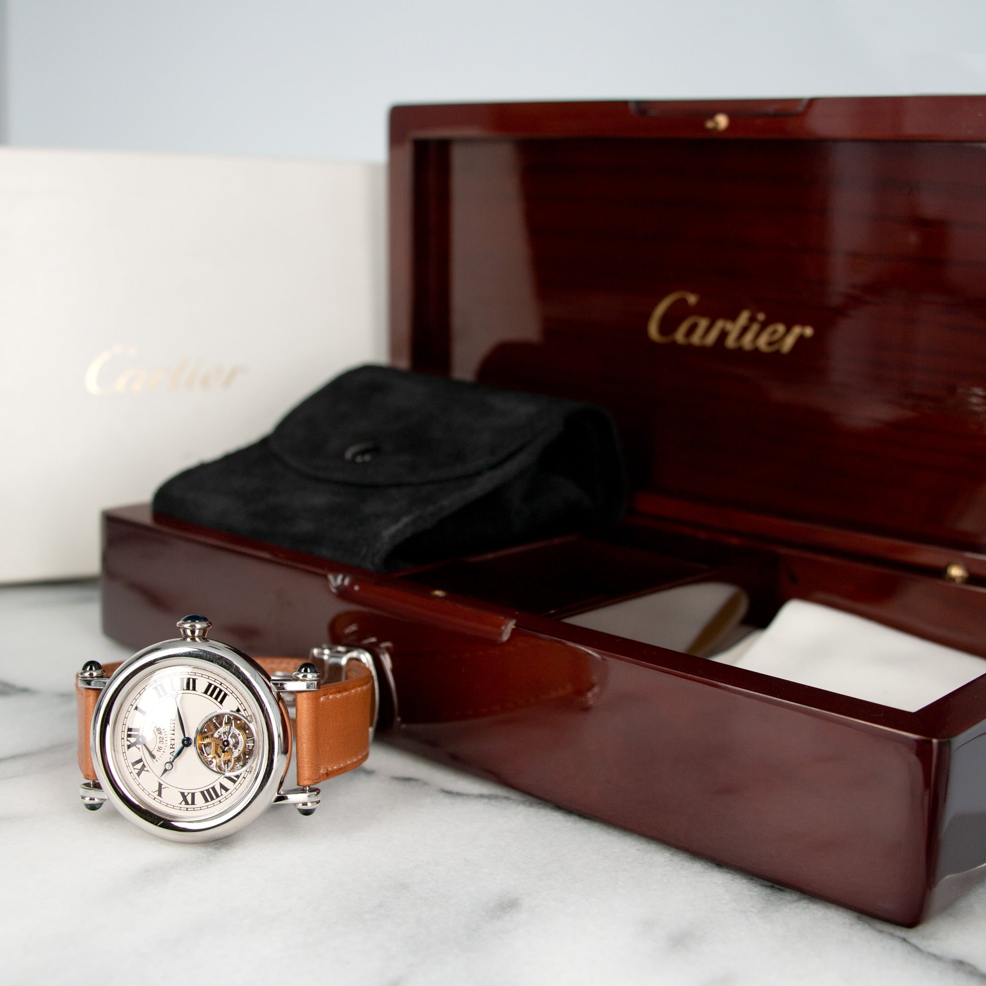 Cartier - Cartier Platinum Diabolo Tourbillon Watch - The Keystone Watches